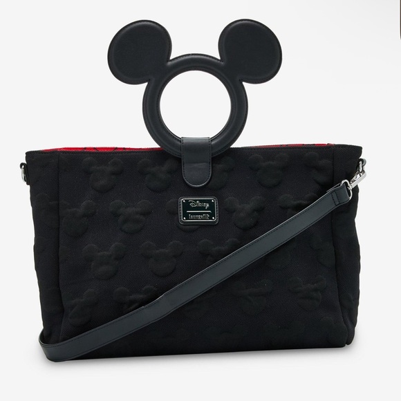 NWT Loungefly Disney Black Mickey Mouse Tote Bag - Picture 3 of 4